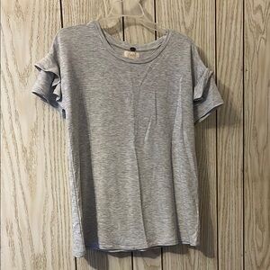 Gray Fitted Cuffed Sleeve T-Shirt